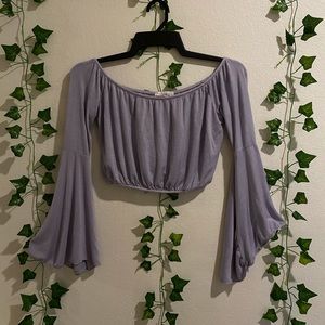 American Eagle Lilac Long Sleeve Top